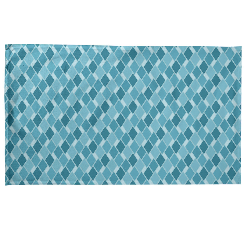 Serviette de thé rétro diamants Mcguigan, Sergé de coton, Bleu