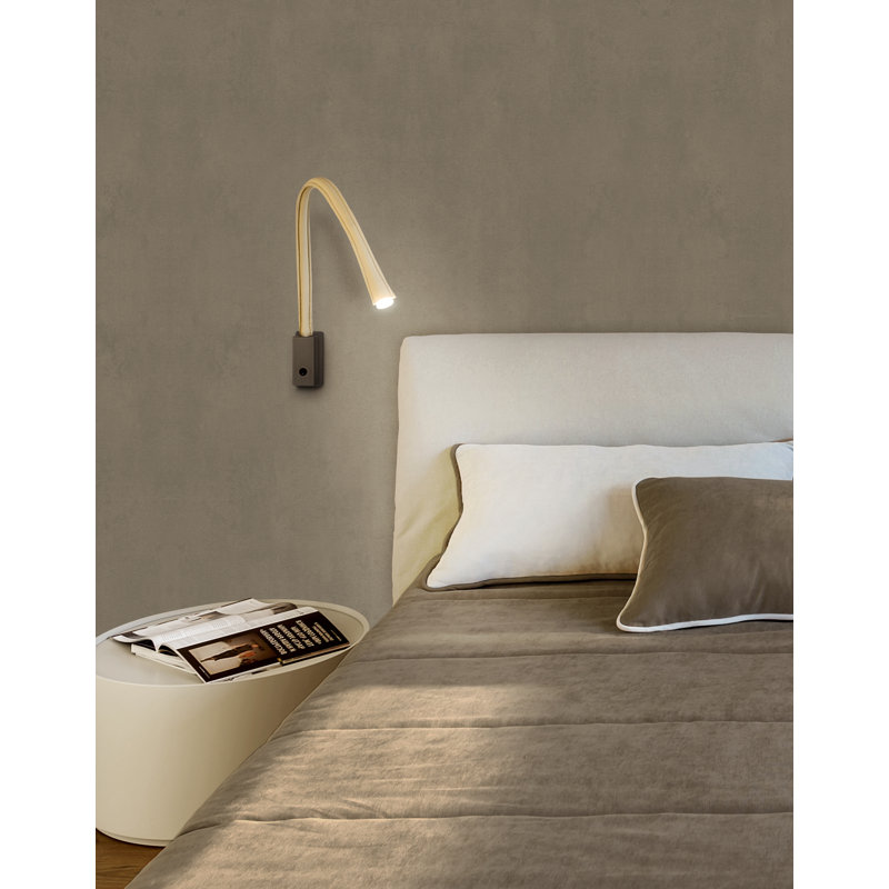 Flexiled Ap Leather with Switch 1-Light Spotlight, 35.4"H x 4"W x 2"D, Ivory, Satin Bronze