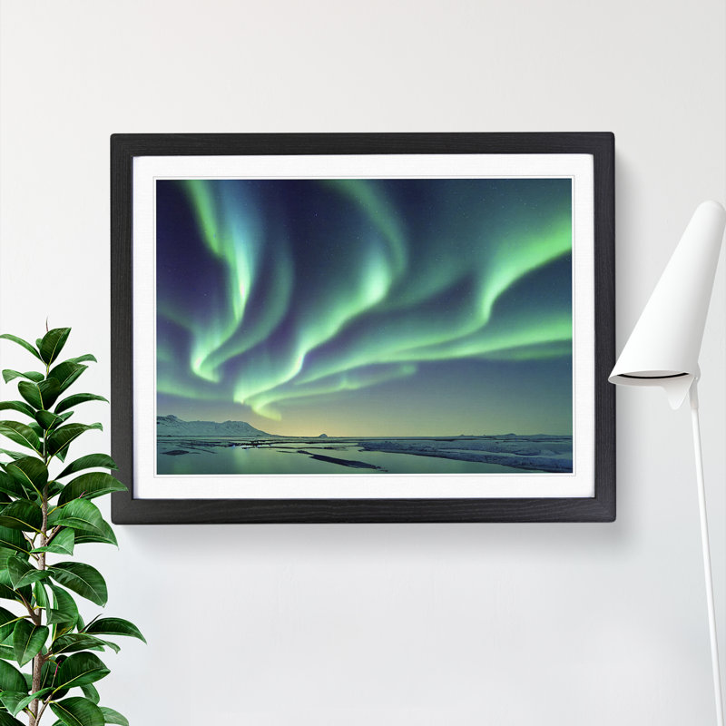 XH1022-7469X Righteous Aurora Borealis - Single Picture Frame Painting, Black , 46cm H x 64cm W x 2cm D