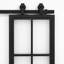 Double System Sliding Door with Black Frame Frosted Glass-133347405-133347408