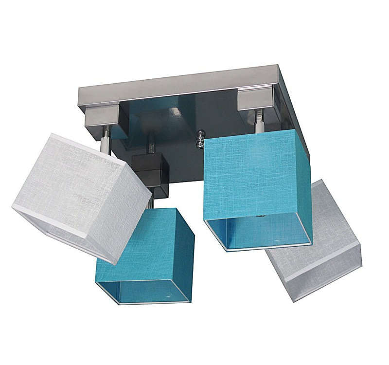 Partee Spotlight, Matt brushed nickel, Turquoise and white