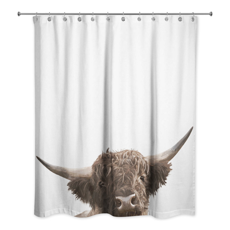 Rideau de douche Painterly Peeking Cow