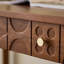 Bureau rectangulaire en bois massif avec tiroirs Walnut-1718978537