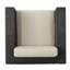 Méridienne pivotante d'extérieur brun foncé / beige, sur coussin de fer, longue durée de vie du coussin