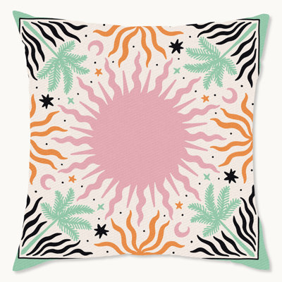 Housse de coussin floral en polyester
