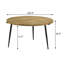 Table basse ronde avec plateau en bois massif naturel et noir