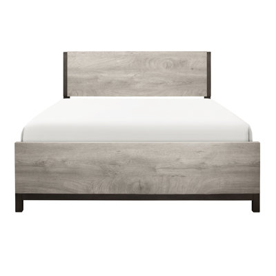 Lit double pour chambre double - Finition grise et bois de construction