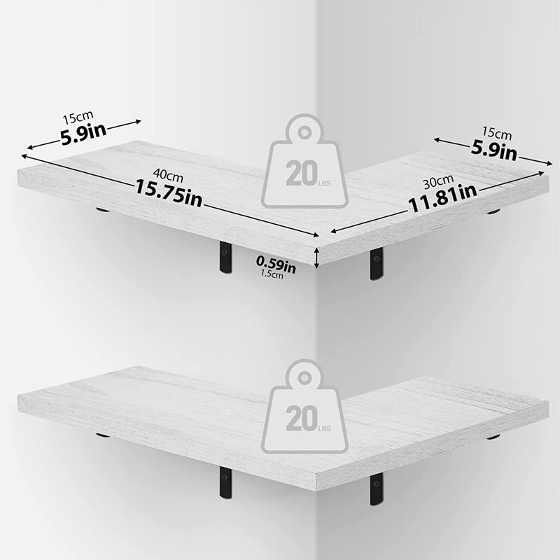 Tablette d'angle 4 pièces Yanitzia, Blanc