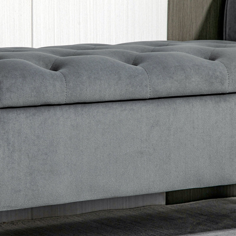 Upholstered Polyester Storage Ottoman