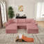 Canapé modulaire de 113 po - Canapé en U surdimensionné en velours côtelé avec repose-pieds mobile, confortable, moderne et sans assemblage-1629026120