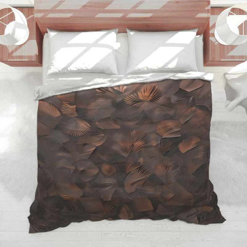 Bronze Metallic Leaves Comforter, Twin