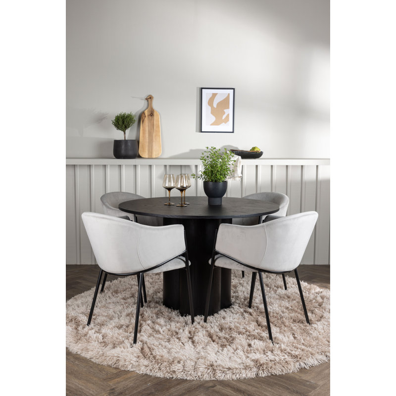 Meyerwood 4 - Person Dining Set, Black