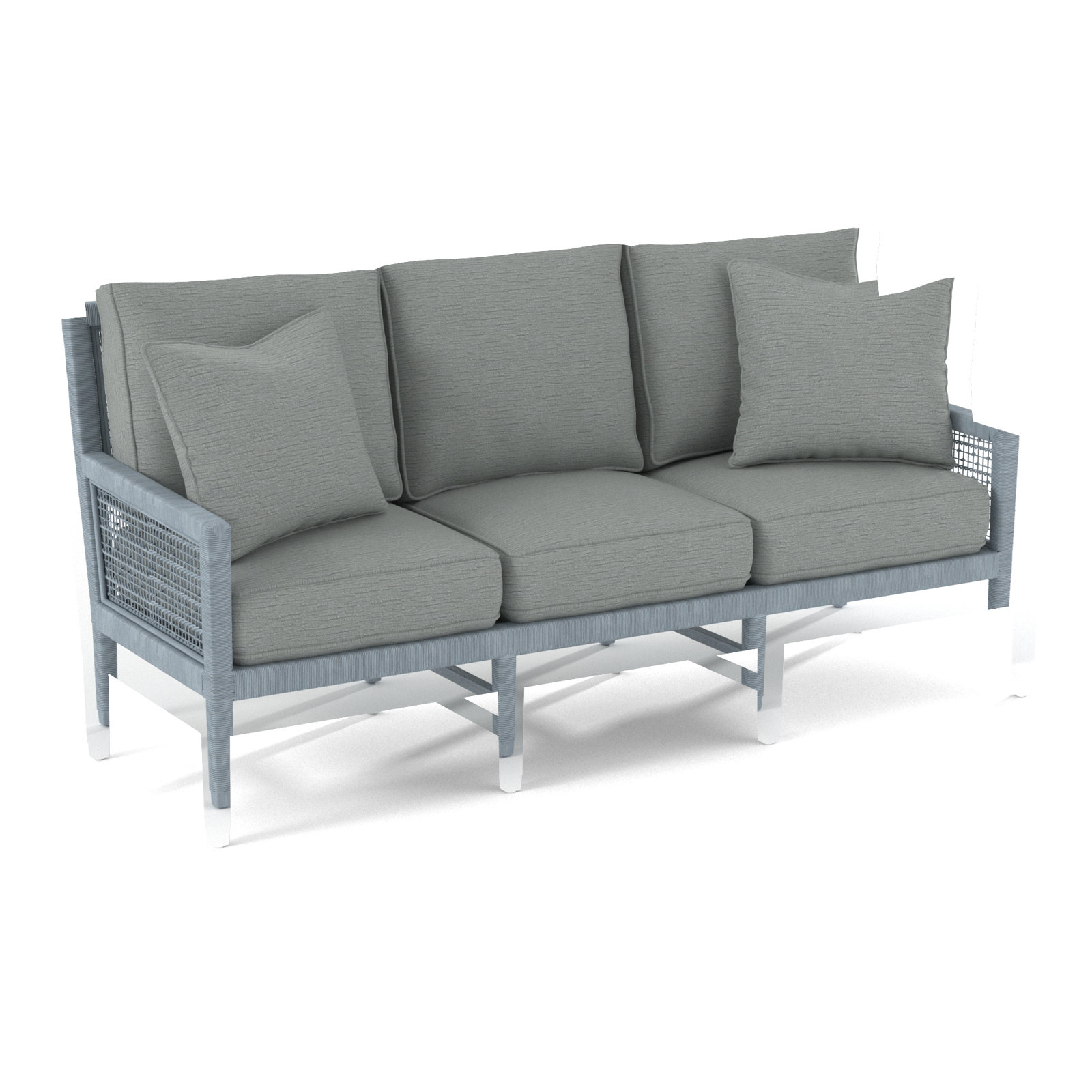 Harper 76'' Sofa, Glacier Blue Textured; 0805-54, Antique Black