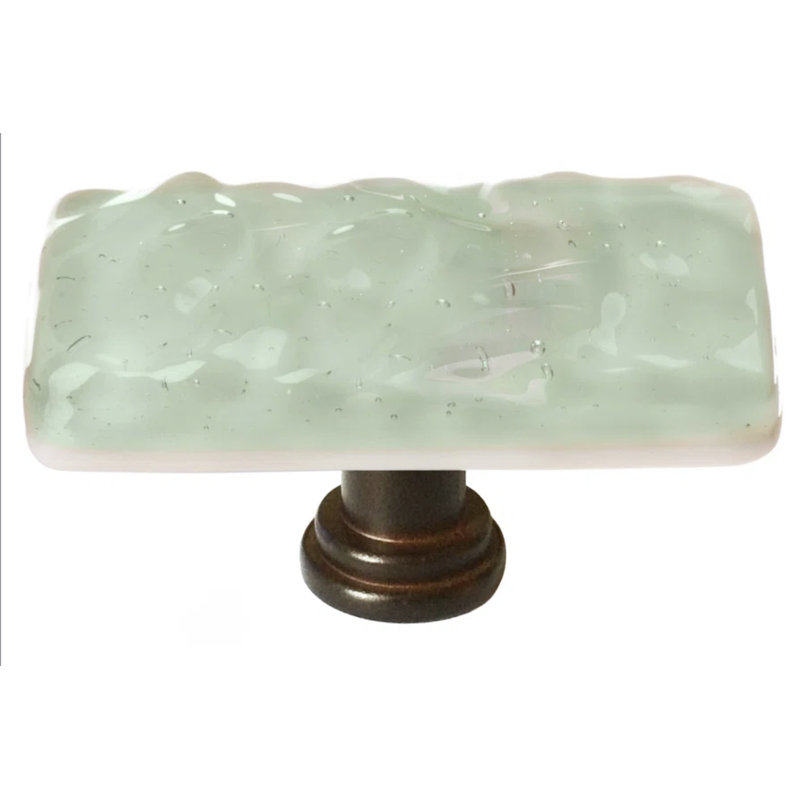 Glacier Rectangular Knob, Spruce Green/Oil Rubbed Bronze