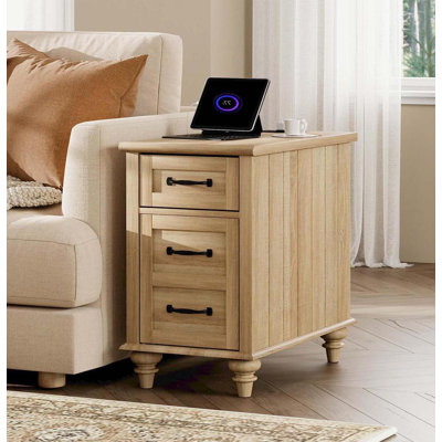 Table de bout avec rangement et prises intégrées Corretta 24,4 po de hauteur