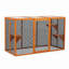 Enceinte pour chat amovible avec toit imperméable et 3 plateformes de saut, orange