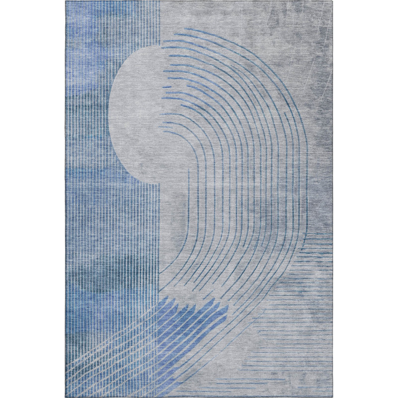 Premium Machine Washable Ariel Geometric Rug, Rectangle 5' x 7'6"