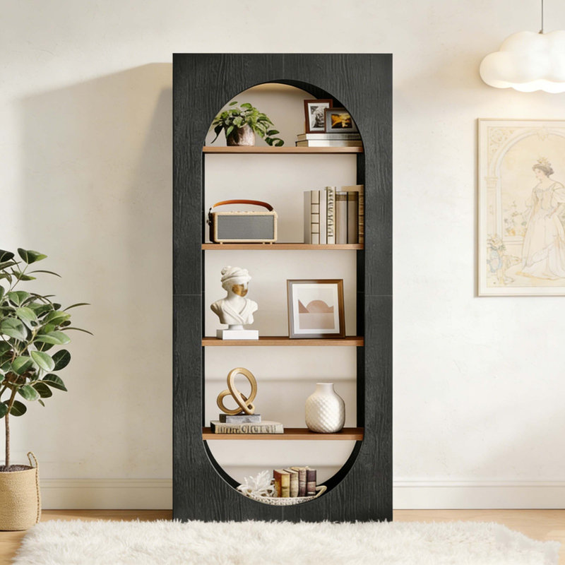 Étagère de rangement à 5 niveaux avec bibliothèque arquée