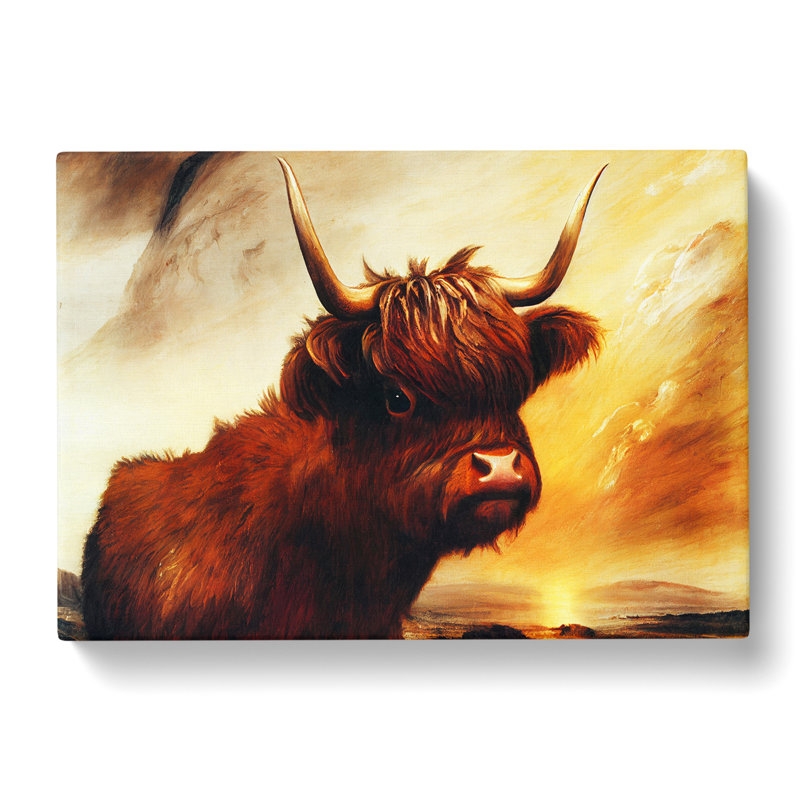 The Iconic Highland Cow - Wrapped Canvas, 35cm H x 50cm W x 3cm D