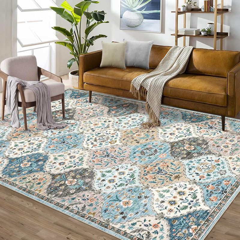 Tapis de couloir lavable, antidérapant, à poils courts, résistant aux taches, tapis décoratif pour la cuisine, le couloir, le salon, la chambre à coucher, rouge / brun.