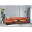 Canapé-lit d'angle Cinnamon, structure en bois de hêtre et en carton, 113,0 po x 66,5 po x 33,5 po | Tissu 100% polyester, 2 coussins fixes (18,0 x 18,0 pouces) | Pieds en métal doré, design glamour moderne, confort et style combinés-1924274395-1924274393