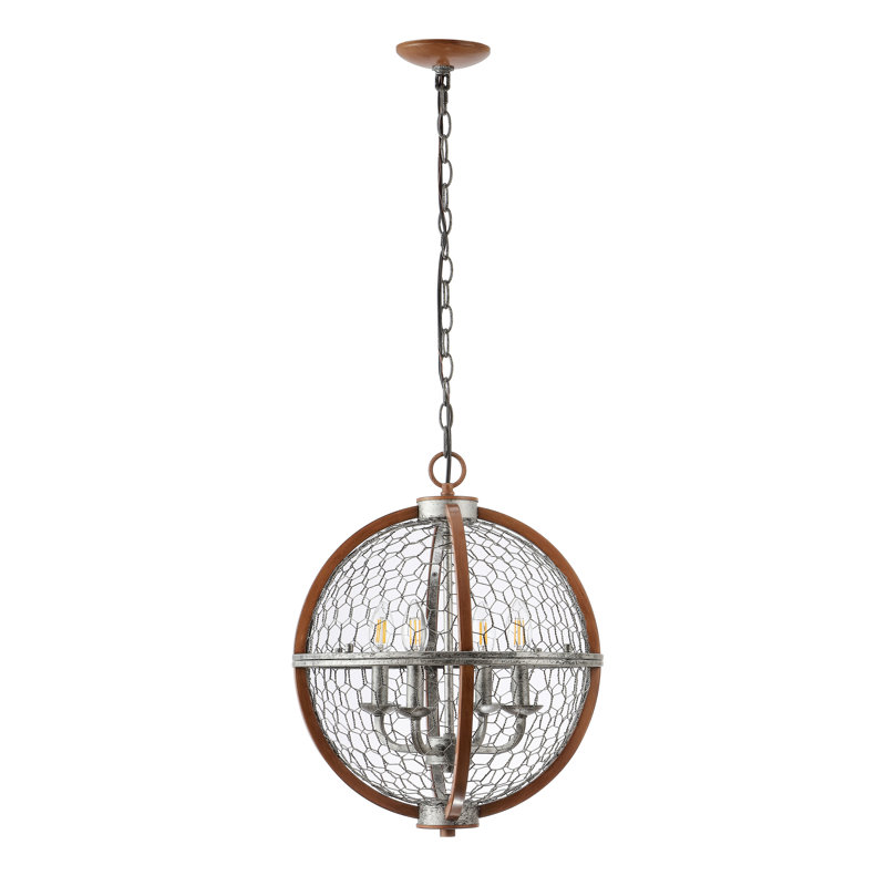 Hildegard 4 - Light Silver/Brown Lantern Pendant