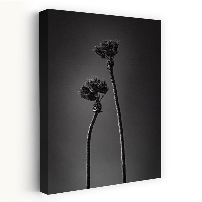 Art contemporain contemporain, paysage de palmier dramatique abstrait, H 60 po x l 40 po