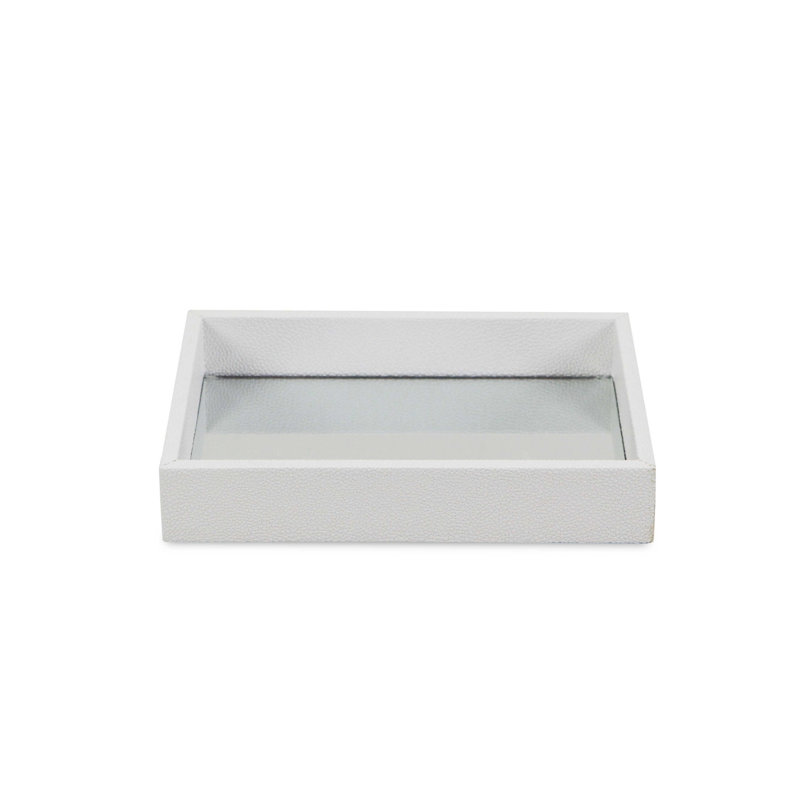 Plateau miroir Shagreen, Blanc