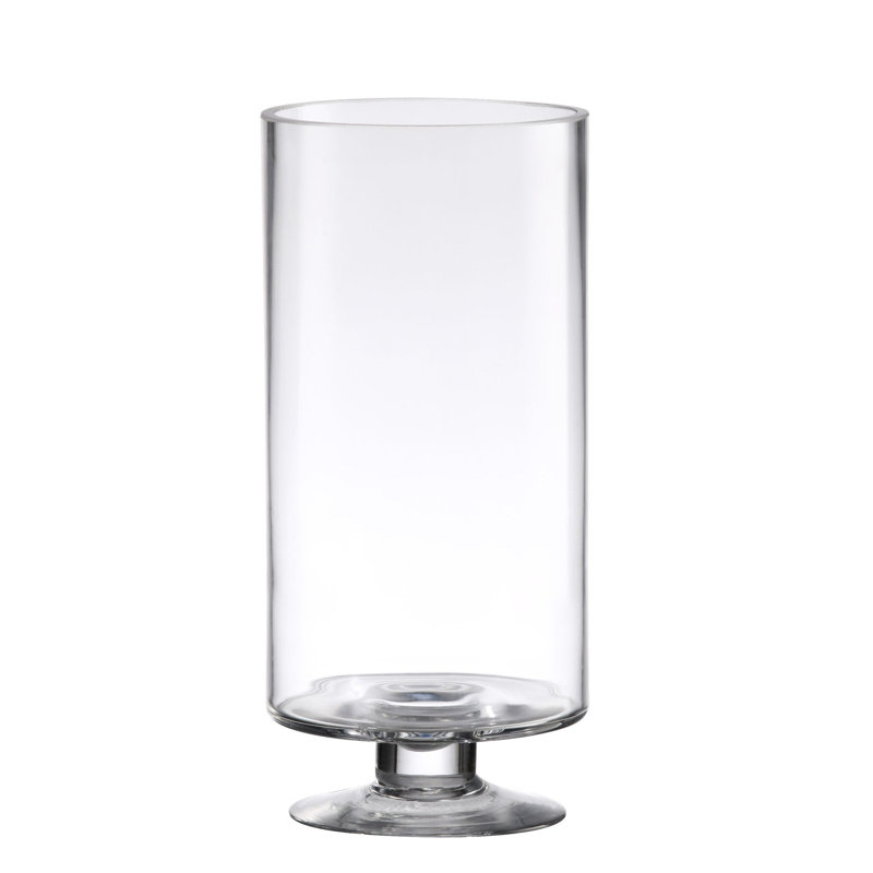 Vase cylindrique à piédestal, Hauteur totale - 5,3 po