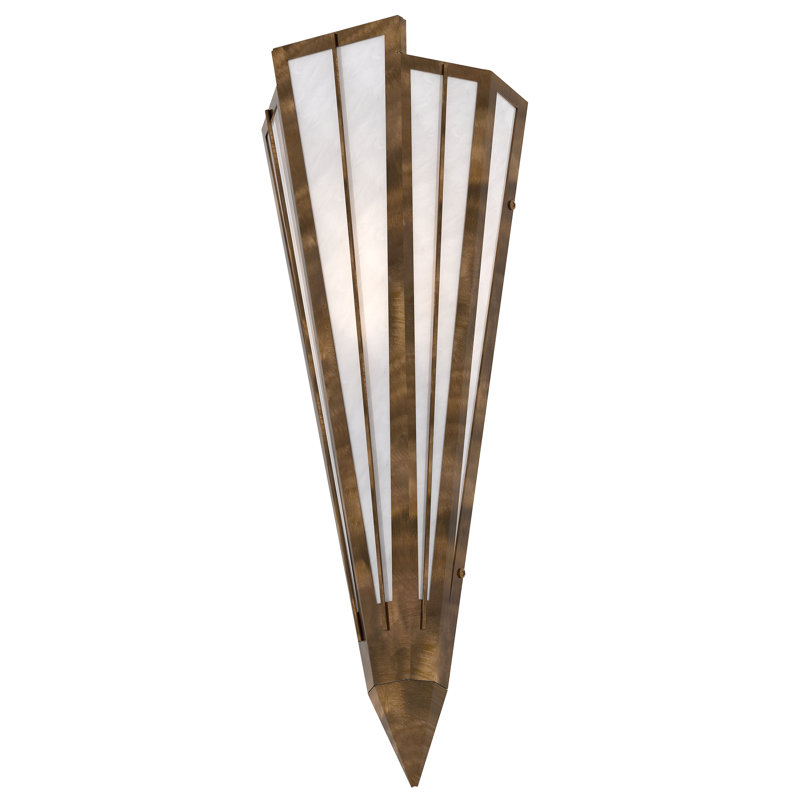 1 - Light Flush Mounted Sconce, Antique Copper, White, Glass