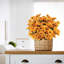 7 mamans artificielles orange - Fleurs de marguerite en soie pour décorations d'intérieur et d'extérieur