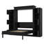 Grand lit escamotable vertical avec tablettes de rangement et éclairage DEL, grand lit escamotable pliable en bois