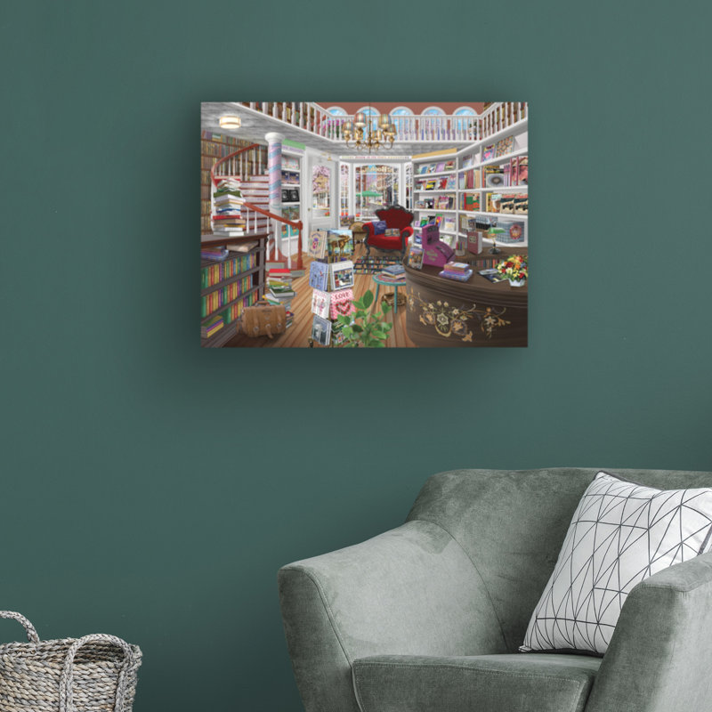 «The Book Shop» par Bigelow, impression sur toile tendue, H 35 po x l 47 po x P 2 po