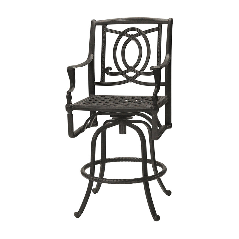 Bel Air 29" Swivel Patio Bar Stool, Midnight Gold, 29"