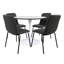 Ensemble de table de salle à manger pour 4 personnes - table Tuilp avec 4 chaises rembourrées (gris foncé mat)