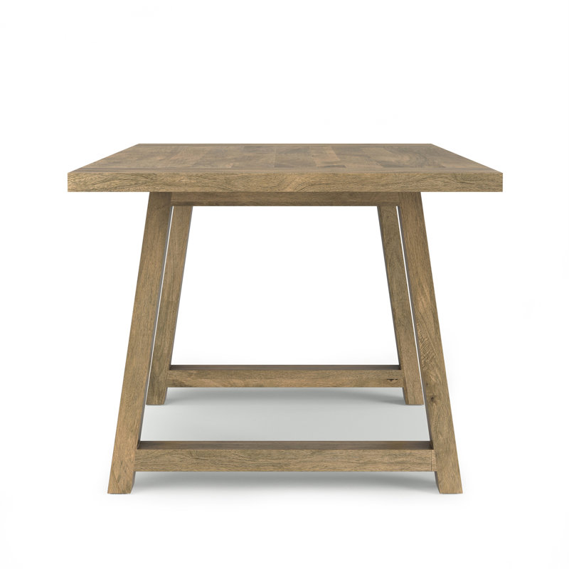 Whitley 72 Inch Wide Solid Mango Farmhouse Dining Table In Grey Wash, Gray