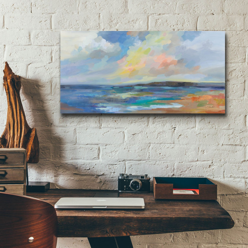  «Ocean Beach Sunset» par Silvia Vassileva, art mural en verre acrylique, 24 po x 12 po, H 12 po x l 24 po