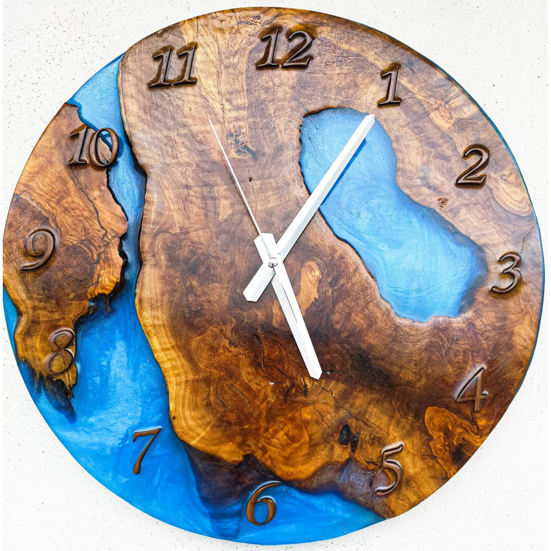 Wood Wall Clock, 10" H x 10" W x 2" D