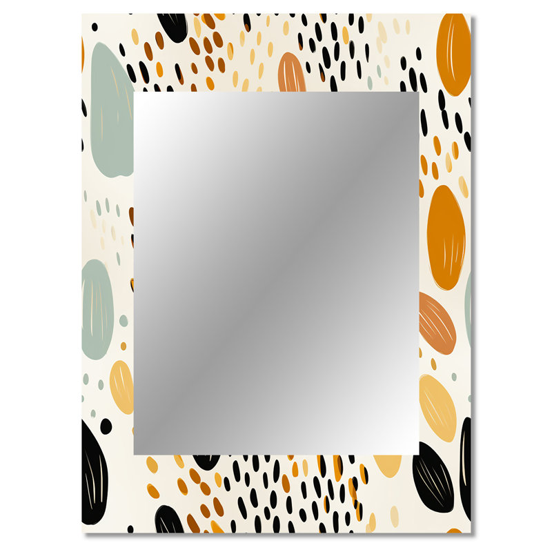 Dequarius Desert Mirage - noir et beige - miroir mural abstrait, 40 po x 30 po