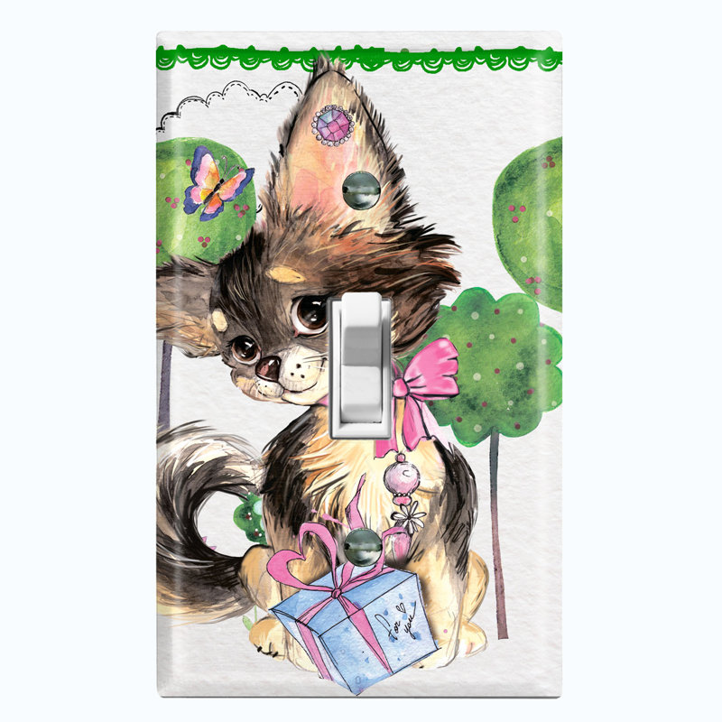 Plaque murale mignonne avec interrupteur à bascule papillon 1 arbre
