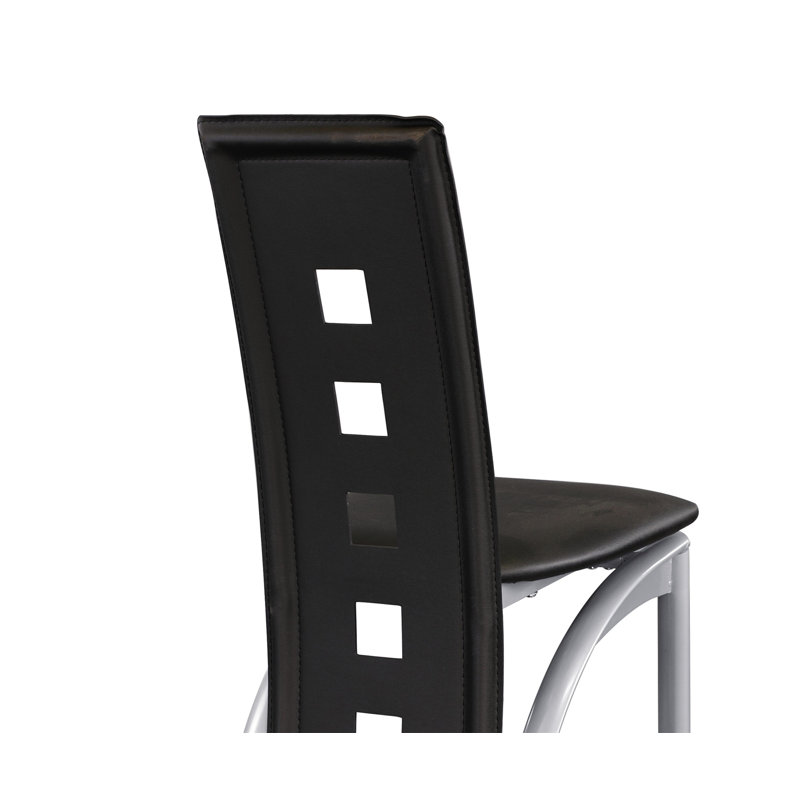 Ensemble de 2 chaises de style moderne à hauteur de comptoir avec base en métal et dossier rembourré en cuir
