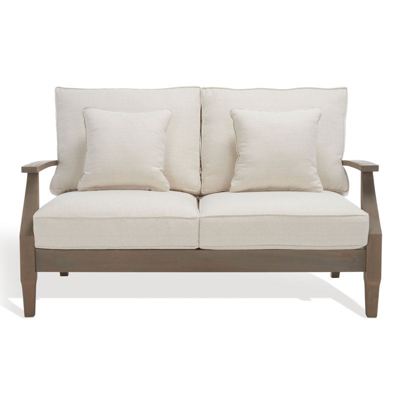 Causeuse avec coussins Samya, Gris clair/beige