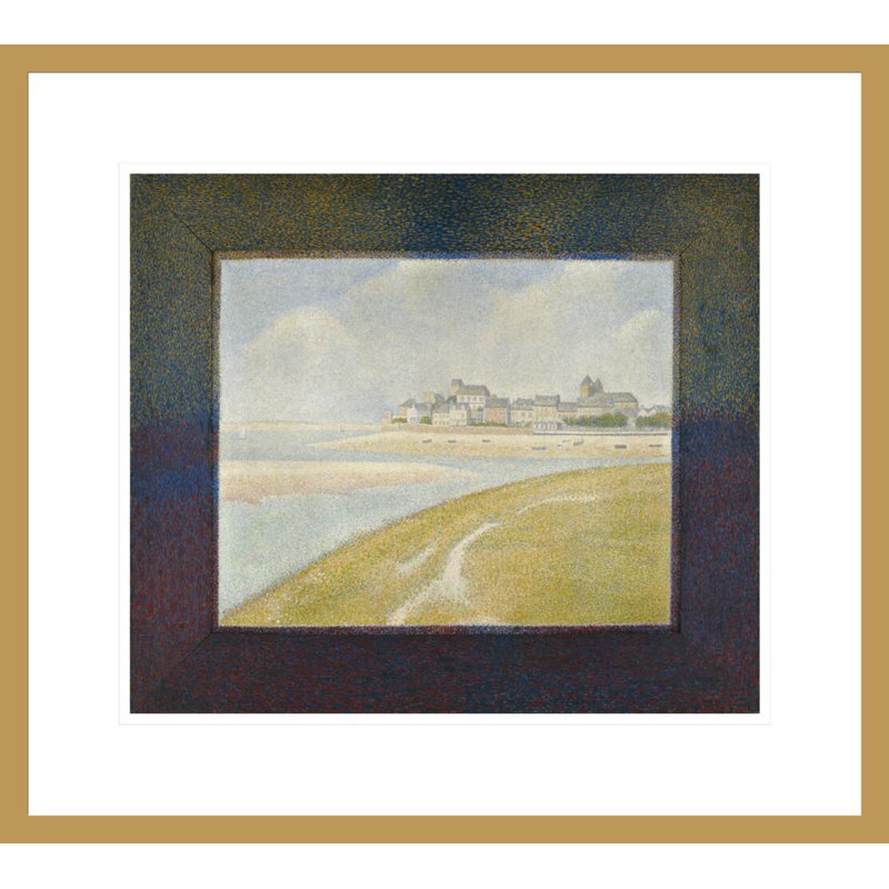 Vue du Crotoy de l'amont par Georges Seurat, impression giclée sur cadre, H 17,75 po x l 19,74 po