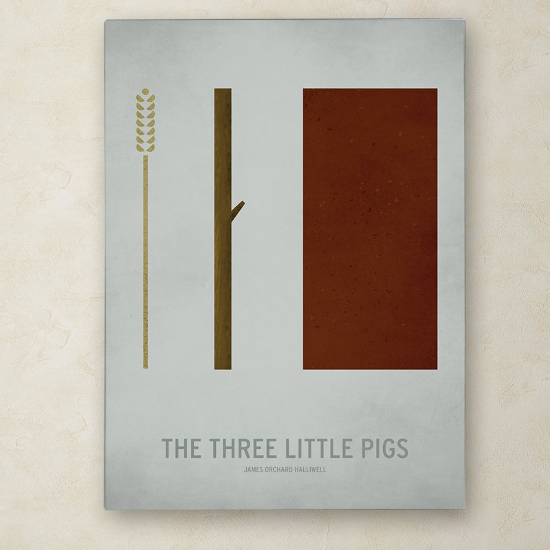 « trois little porc », art sur toile, H 47 po x l 35 po x P 2 po