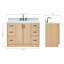 ARIEL Kelly 55 Single Sink Bathroom Vanity with Italian Carrara Marble Top-1548556468-1590883251