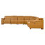 Canapé modulaire modulaire avec revêtement en cuir assorti, sièges inclinables, appuis-tête réglables et porte-gobelets de rangement - 6 couleurs gingembre, simili cuir véritable, profondeur 125,41 po, largeur 115,3 po, 32,37 po