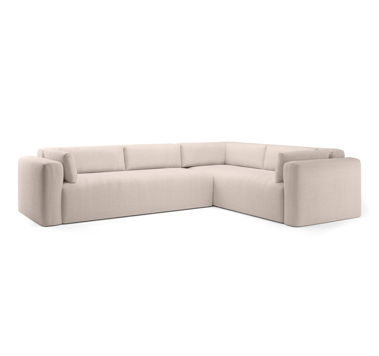 Freddie Linen Sectional, Nevis Ivory Polyester Blend