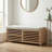 Rustic Entryway Storage Bench With Cushion - Shutter Door Organizer For Shoes And Accessories-199353381