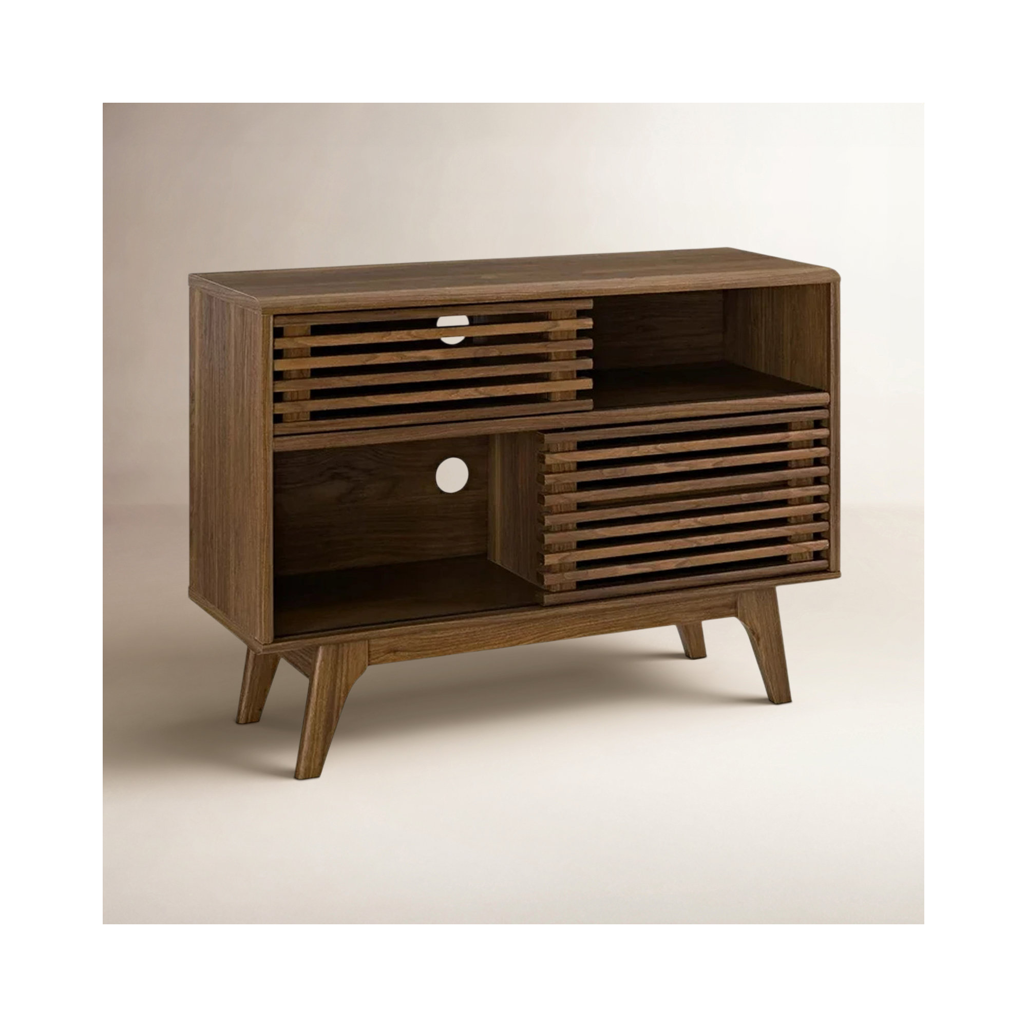 Render Two-Tier Display Stand, Walnut