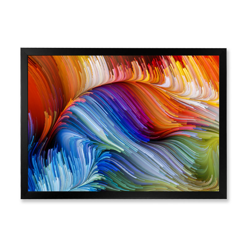 Élégance de la couleur liquide - reproduction d'art sur toile encadrée, Cadre noir, H 30 po x l 40 po x P 1,5 po